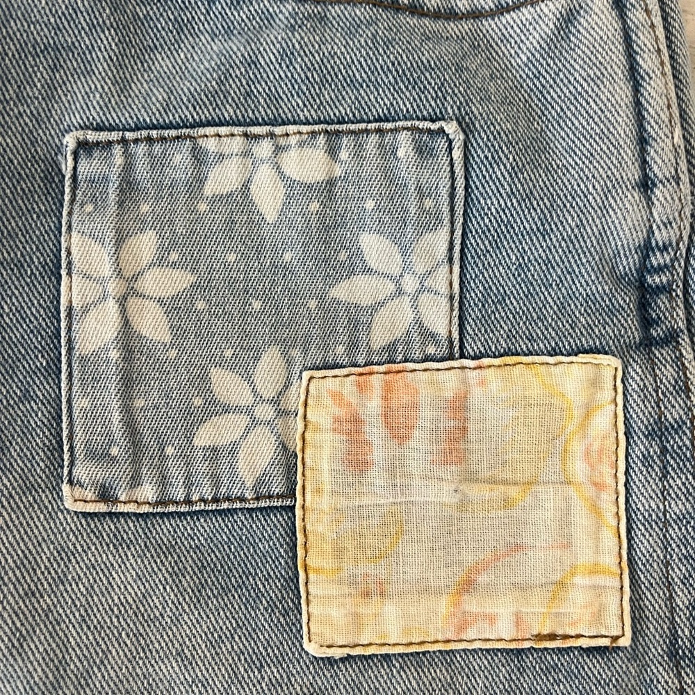 Wrangler Blue Jean Shorts with Distressed Patchwork - Picture 2 of 8